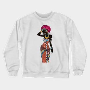 Afro Black Women Head Wrap Dashiki Style Crewneck Sweatshirt